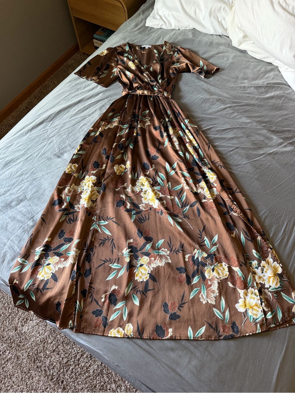 Baltic Born Sicily Brown Floral Maxi Dress